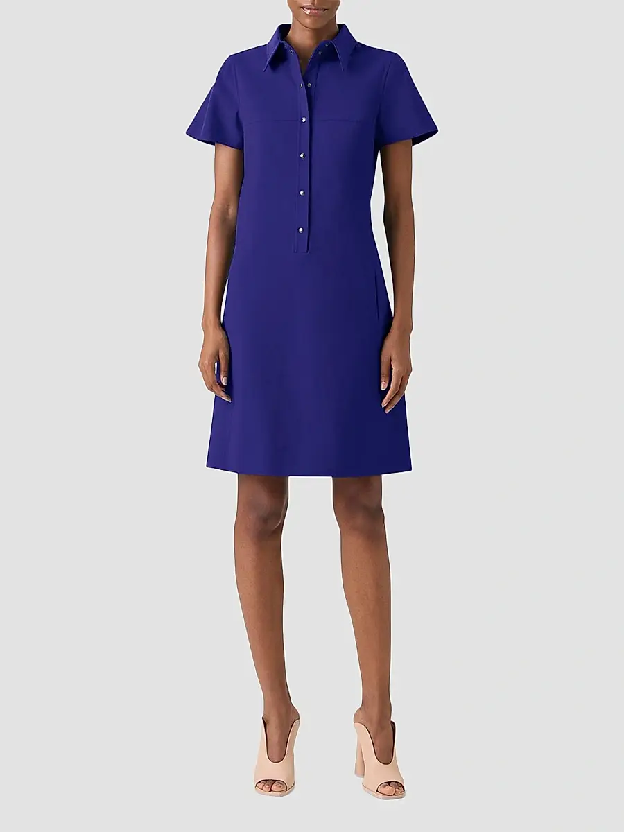Akris Women's Stretch Cotton-Silk Polo Dress | Thumbnail 2