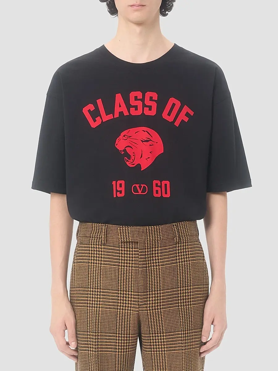 Valentino Men's Cotton T-Shirt with Panther Print - Black Red | Thumbnail 3 Valentino Men's Cotton T-Shirt with Panther Print - Black Red | Thumbnail 3