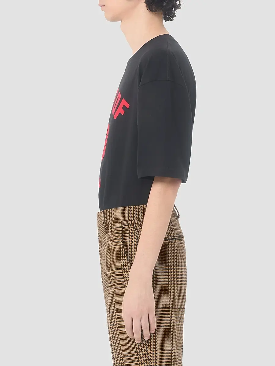 Valentino Men's Cotton T-Shirt with Panther Print - Black Red | Thumbnail 4 Valentino Men's Cotton T-Shirt with Panther Print - Black Red | Thumbnail 4