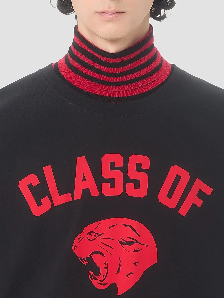 Valentino Men's Cotton T-Shirt with Panther Print - Black Red | Thumbnail 6 Valentino Men's Cotton T-Shirt with Panther Print - Black Red | Thumbnail 6