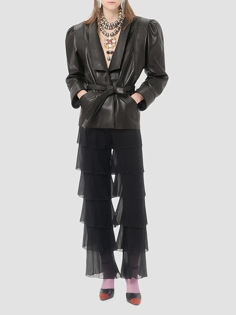 Valentino Women's Light Georgette Pants | Thumbnail 2