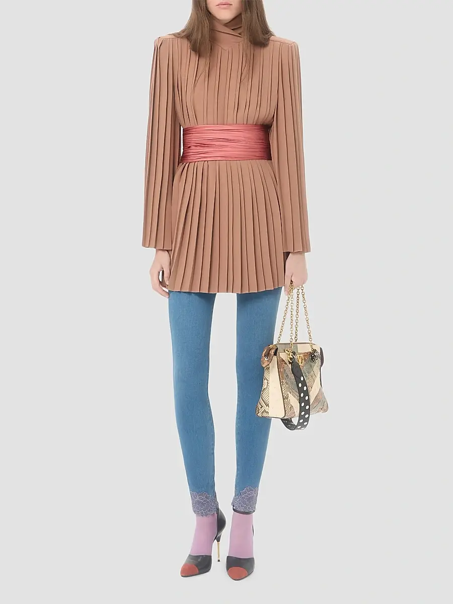 Valentino Women's Cady Couture Pleated Top | Thumbnail 2