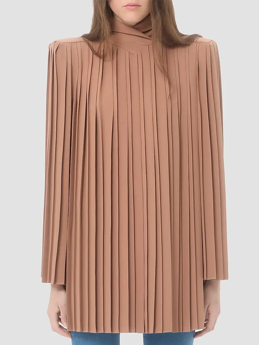 Valentino Women's Cady Couture Pleated Top | Thumbnail 3