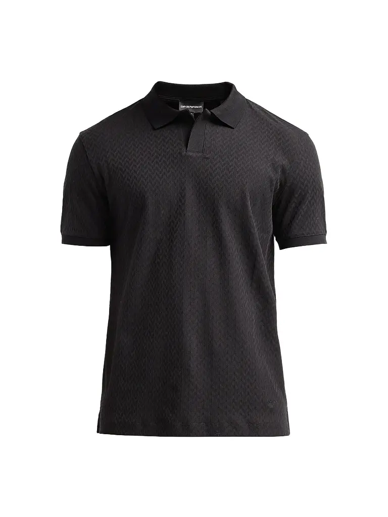 Emporio Armani Men's Geometric Textured Jacquard Polo Shirt