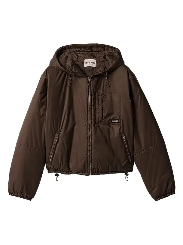 Miu Miu Women's Cropped Ripstop Down Jacket