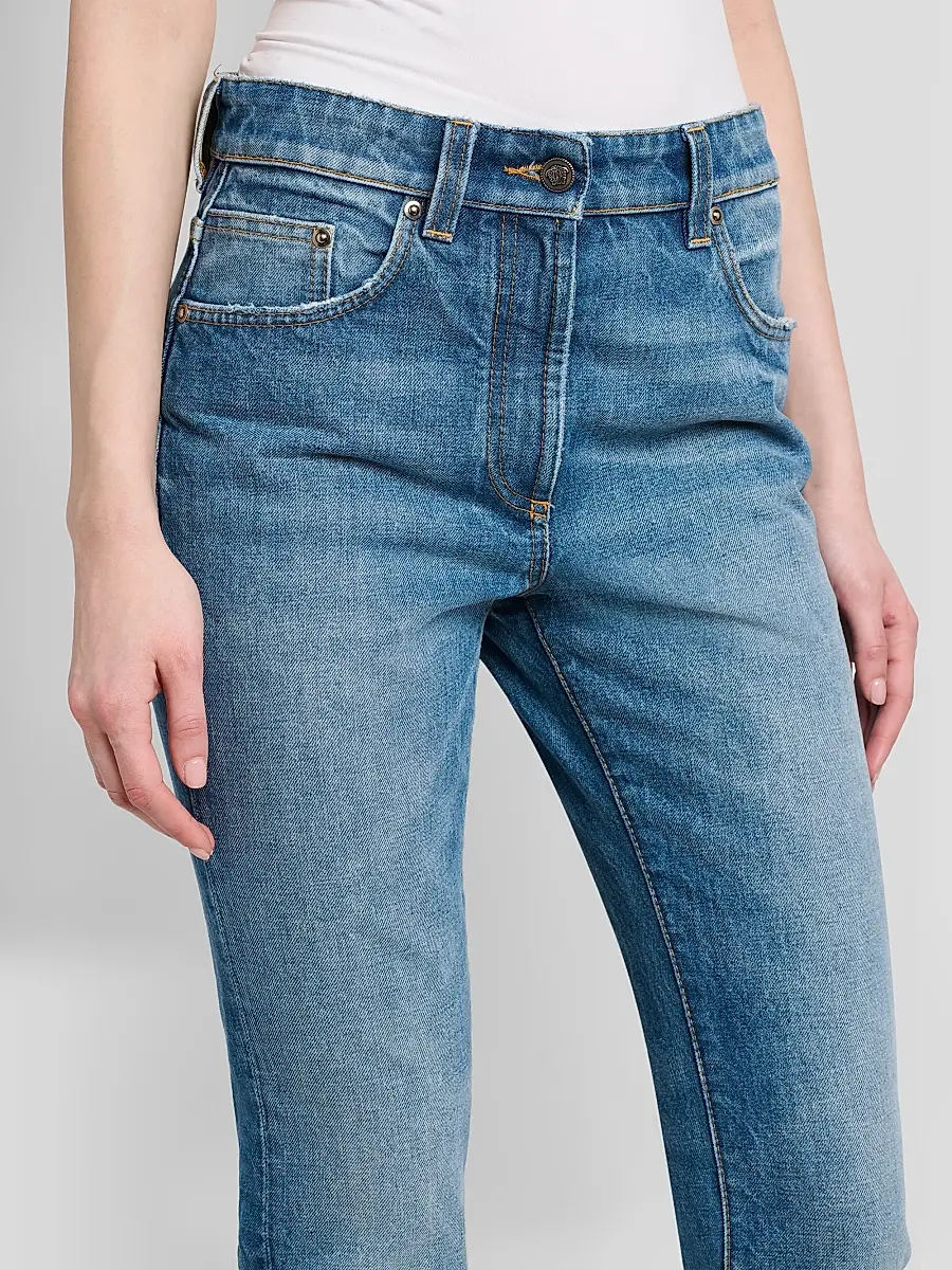 Versace Women's Stone-Wash Crop Slim Jeans | Thumbnail 5