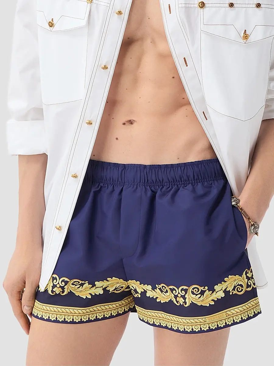Versace Men's Barocco-Print Swim Shorts | Thumbnail 3