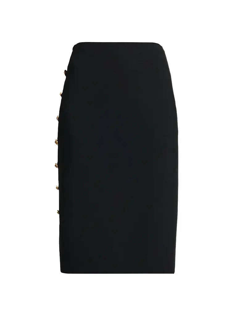 Versace Women's Medusa Button Cady Pencil Skirt | Image 1 Versace Women's Medusa Button Cady Pencil Skirt | Image 1