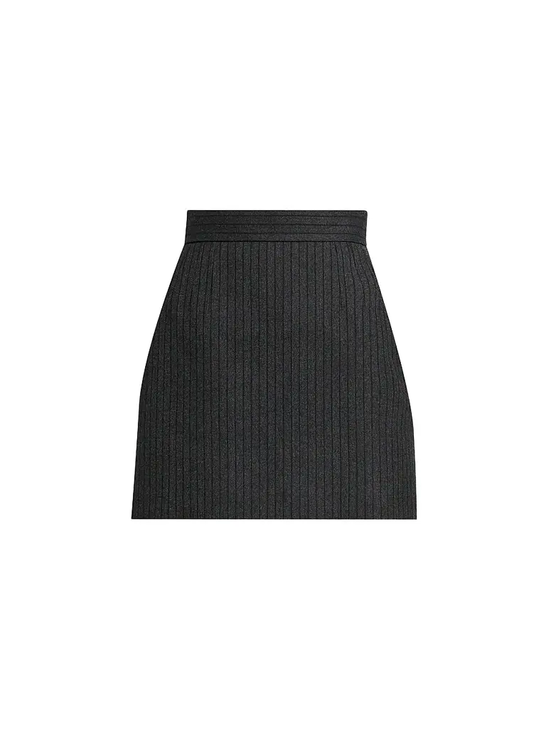 Versace Women's Pinstripe Wool Twill Mini Skirt | Image 1 Versace Women's Pinstripe Wool Twill Mini Skirt | Image 1