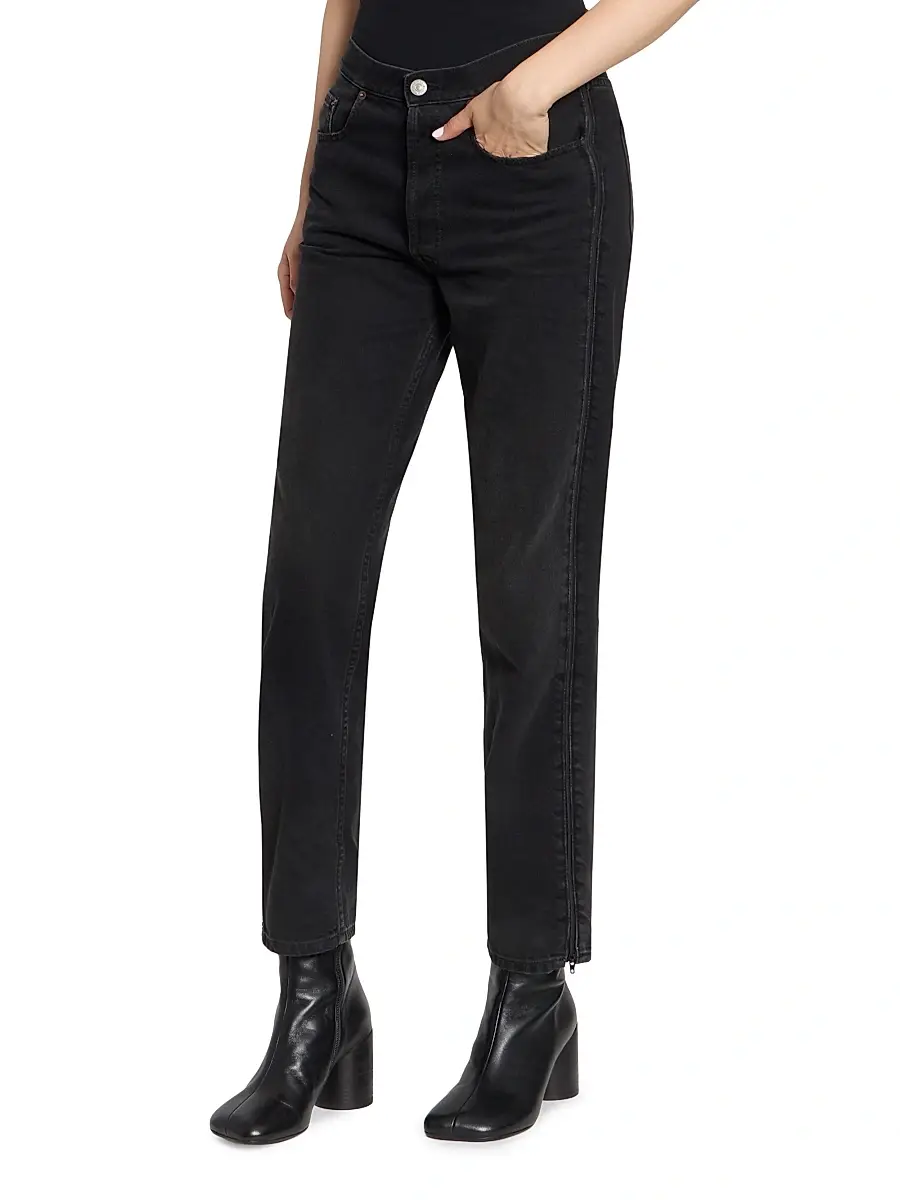 MM6 MAISON MARGIELA Women's Zip Straight-Leg Jeans | Thumbnail 4 MM6 MAISON MARGIELA Women's Zip Straight-Leg Jeans | Thumbnail 4