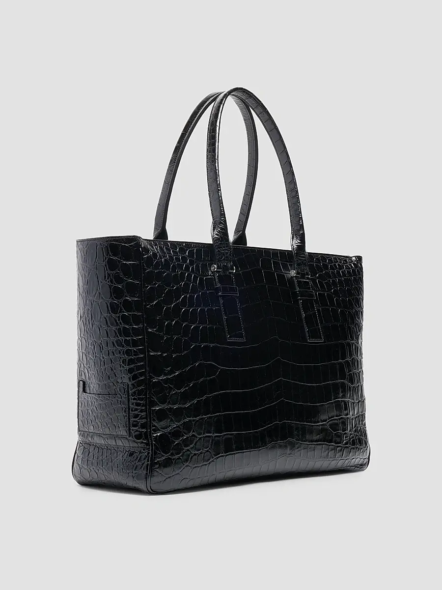 Tom Ford Men's Crocodile-Embossed Leather Tote Bag | Thumbnail 2