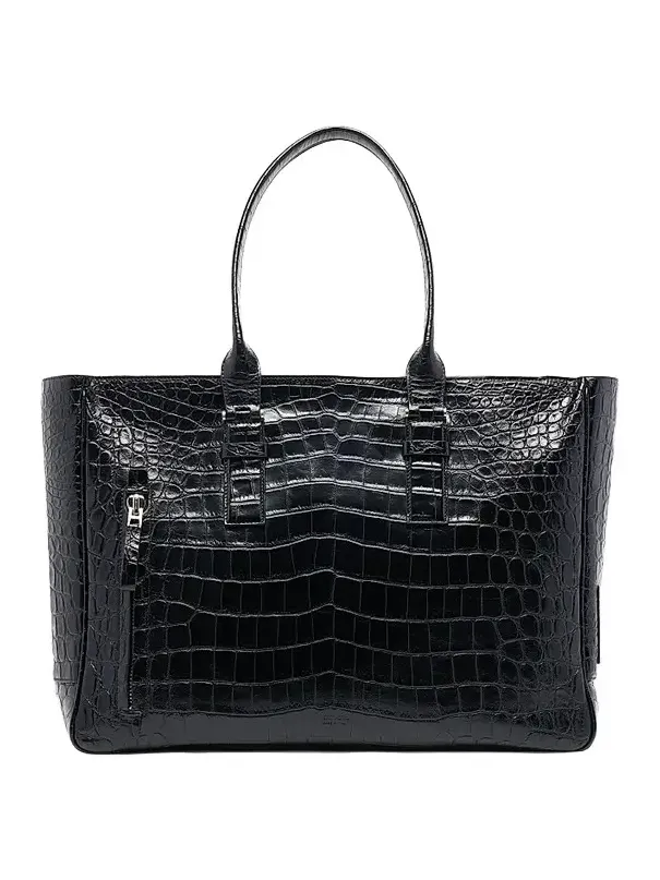 Tom Ford Men's Crocodile-Embossed Leather Tote Bag