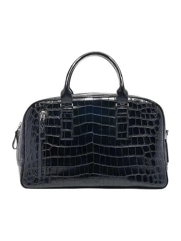 Tom Ford Men's Crocodile-Embossed Leather Top Handle Bag