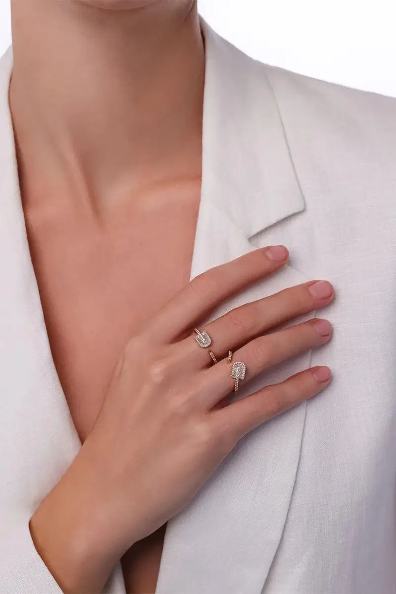 U LOS ANGELES Diamond Baguette U Twist Open Ring | Thumbnail 2 U LOS ANGELES Diamond Baguette U Twist Open Ring | Thumbnail 2