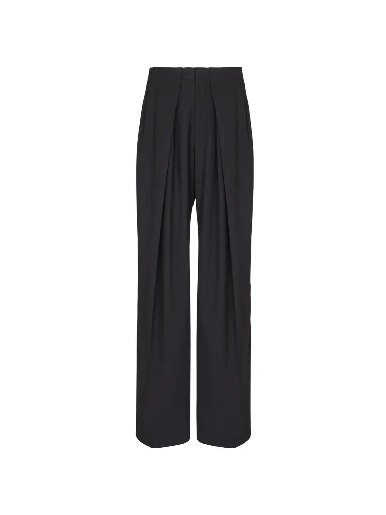 Balmain Wool twill trousers with wide knife pleats | Image 1 Balmain Wool twill trousers with wide knife pleats | Image 1