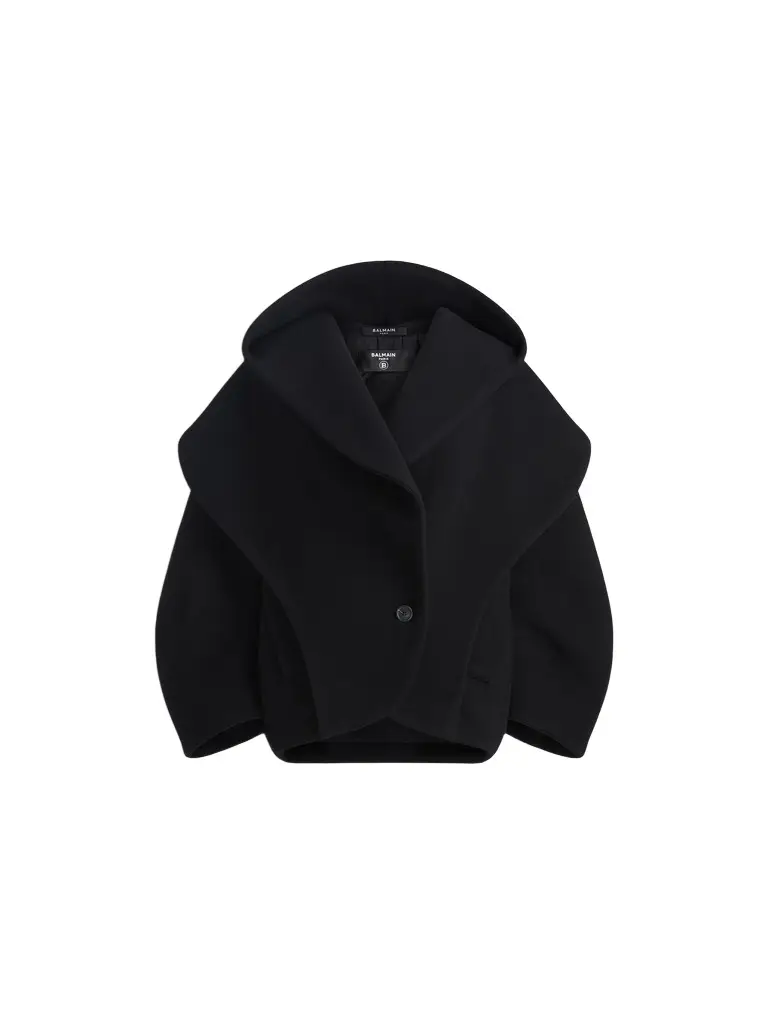 Balmain Oversized wool pea coat with hood | Image 1 Balmain Oversized wool pea coat with hood | Image 1