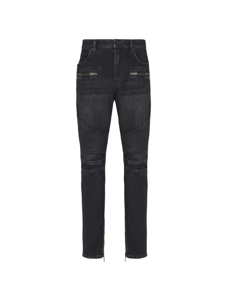 Balmain Biker jeans in black vintage denim | Image 1 Balmain Biker jeans in black vintage denim | Image 1