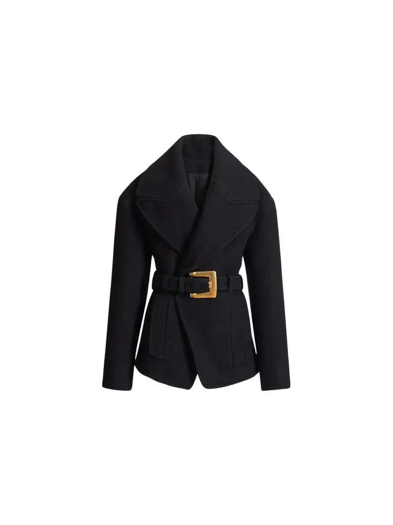 Balmain Belted wool pea coat | Image 1 Balmain Belted wool pea coat | Image 1