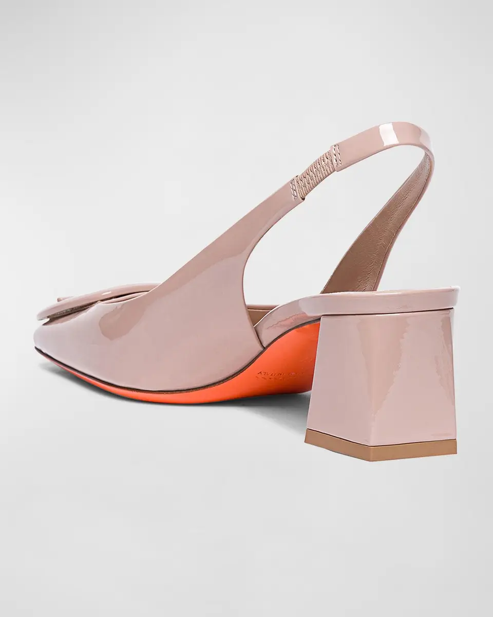 Santoni Lemon Patent Buckle Slingback Pumps | Thumbnail 4 Santoni Lemon Patent Buckle Slingback Pumps | Thumbnail 4