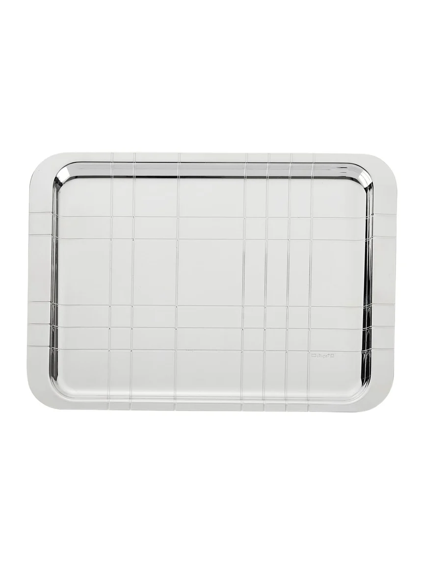Christofle Graphik Small Silver-Plated Tray, 8" x 12"
