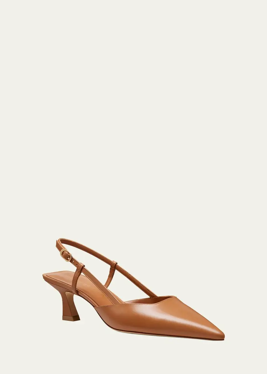 Stuart Weitzman Vinnie Leather Kitten Slingback Pumps | Thumbnail 6 Stuart Weitzman Vinnie Leather Kitten Slingback Pumps | Thumbnail 6