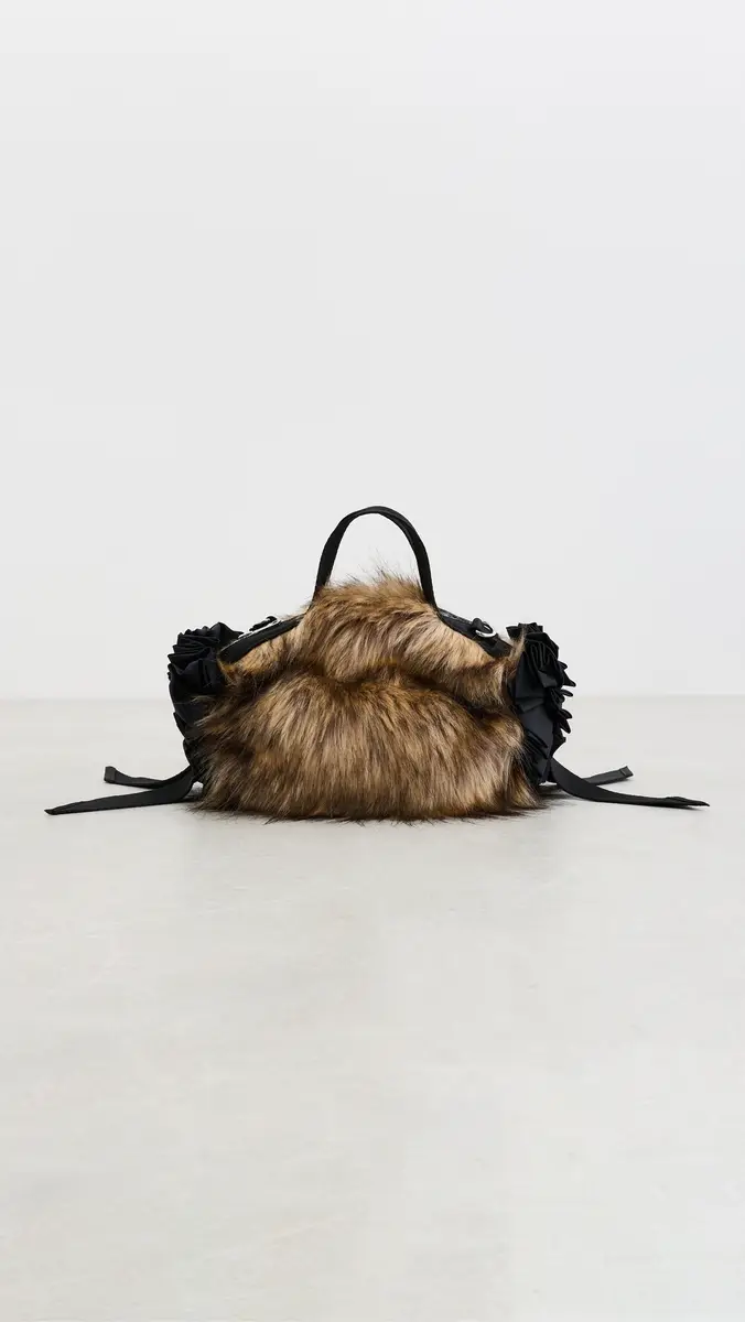 Simone Rocha Mini Faux Fur Double Ribbon Rosette Bag | Thumbnail 2 Simone Rocha Mini Faux Fur Double Ribbon Rosette Bag | Thumbnail 2