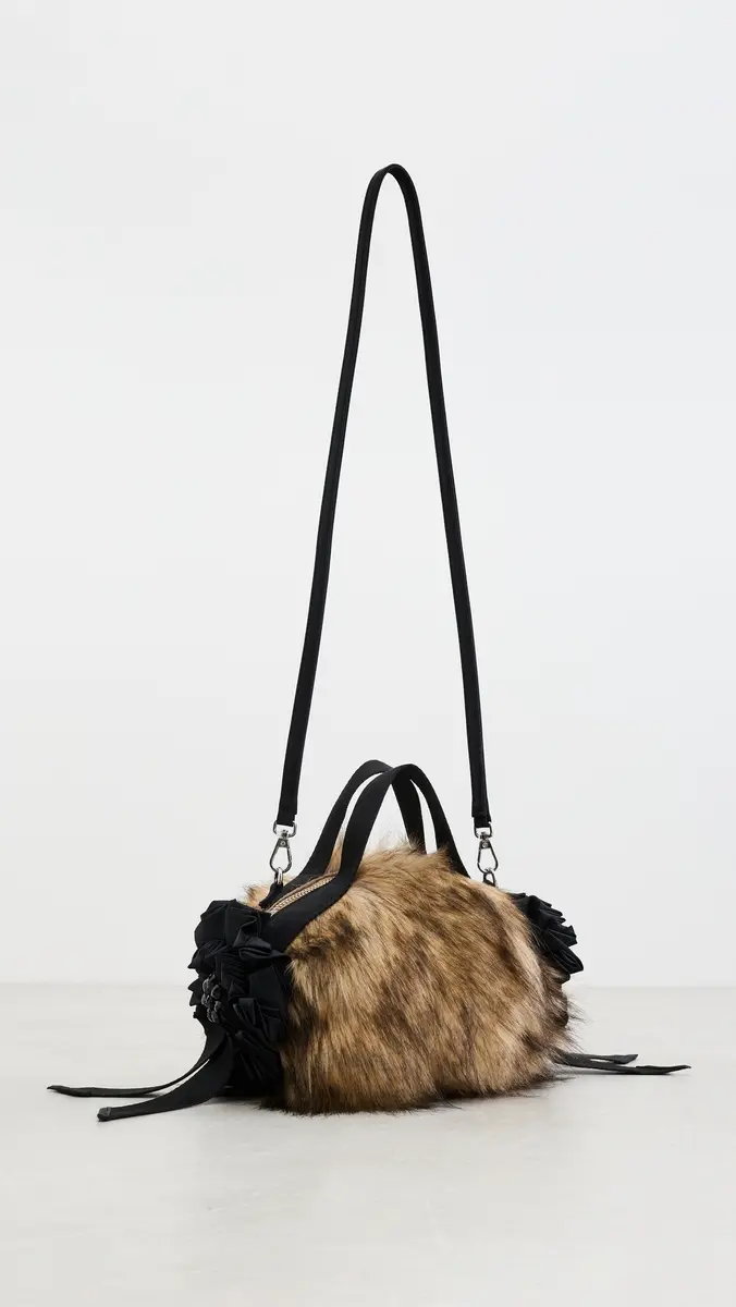 Simone Rocha Mini Faux Fur Double Ribbon Rosette Bag | Thumbnail 4 Simone Rocha Mini Faux Fur Double Ribbon Rosette Bag | Thumbnail 4