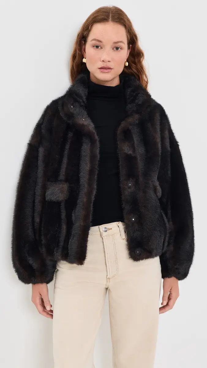 Apparis Iris Shaved Mink Bomber Jacket | Thumbnail 2 Apparis Iris Shaved Mink Bomber Jacket | Thumbnail 2