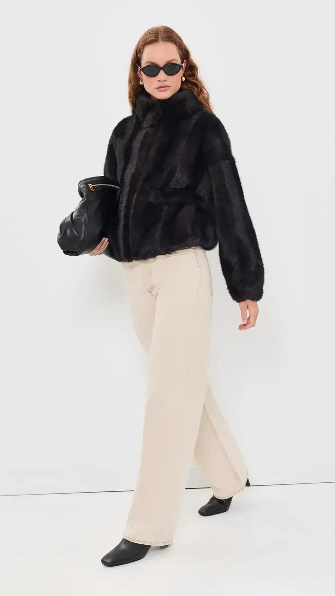 Apparis Iris Shaved Mink Bomber Jacket | Thumbnail 5 Apparis Iris Shaved Mink Bomber Jacket | Thumbnail 5