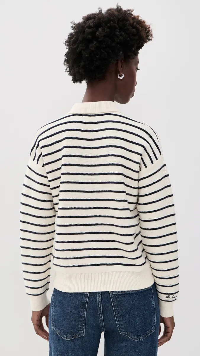 Marine Layer Mid Gauge Rugby Polo Pullover | Thumbnail 3 Marine Layer Mid Gauge Rugby Polo Pullover | Thumbnail 3