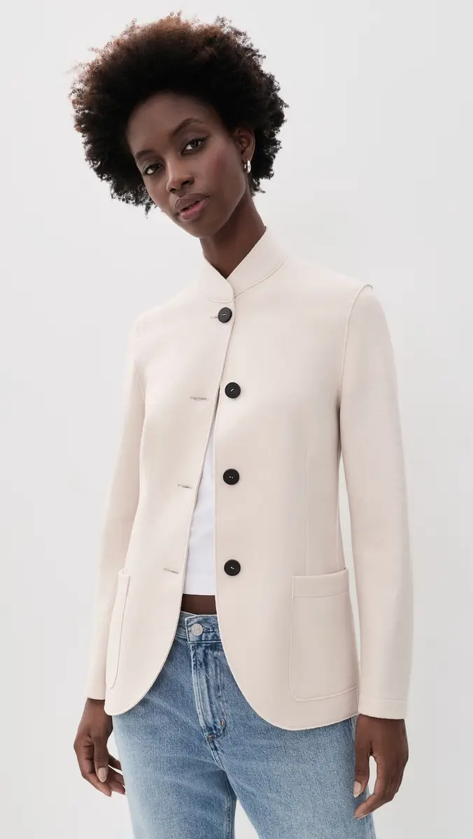 Harris Wharf London Nehru Jacket Pressed Wool Coat | Thumbnail 2 Harris Wharf London Nehru Jacket Pressed Wool Coat | Thumbnail 2