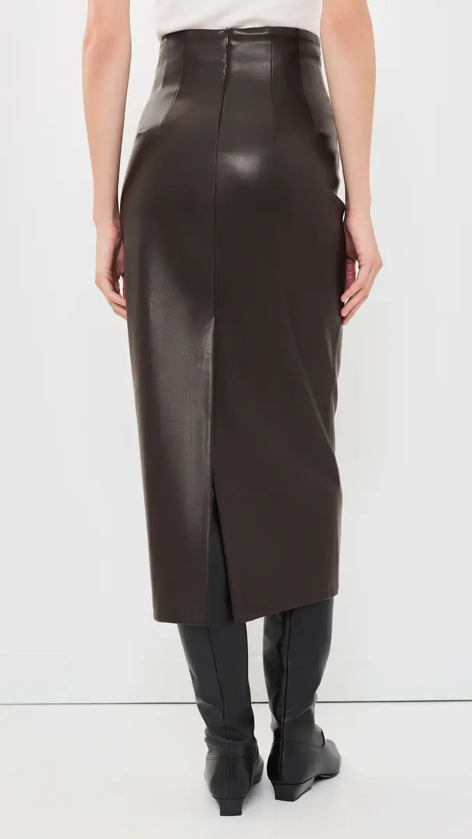 ENZA COSTA Faux Leather High Waist Curve Skirt | Thumbnail 3 ENZA COSTA Faux Leather High Waist Curve Skirt | Thumbnail 3