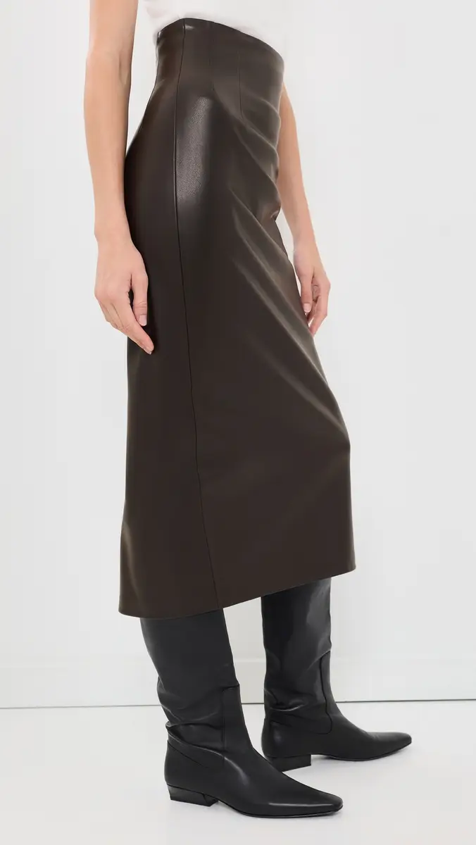 ENZA COSTA Faux Leather High Waist Curve Skirt | Thumbnail 4 ENZA COSTA Faux Leather High Waist Curve Skirt | Thumbnail 4