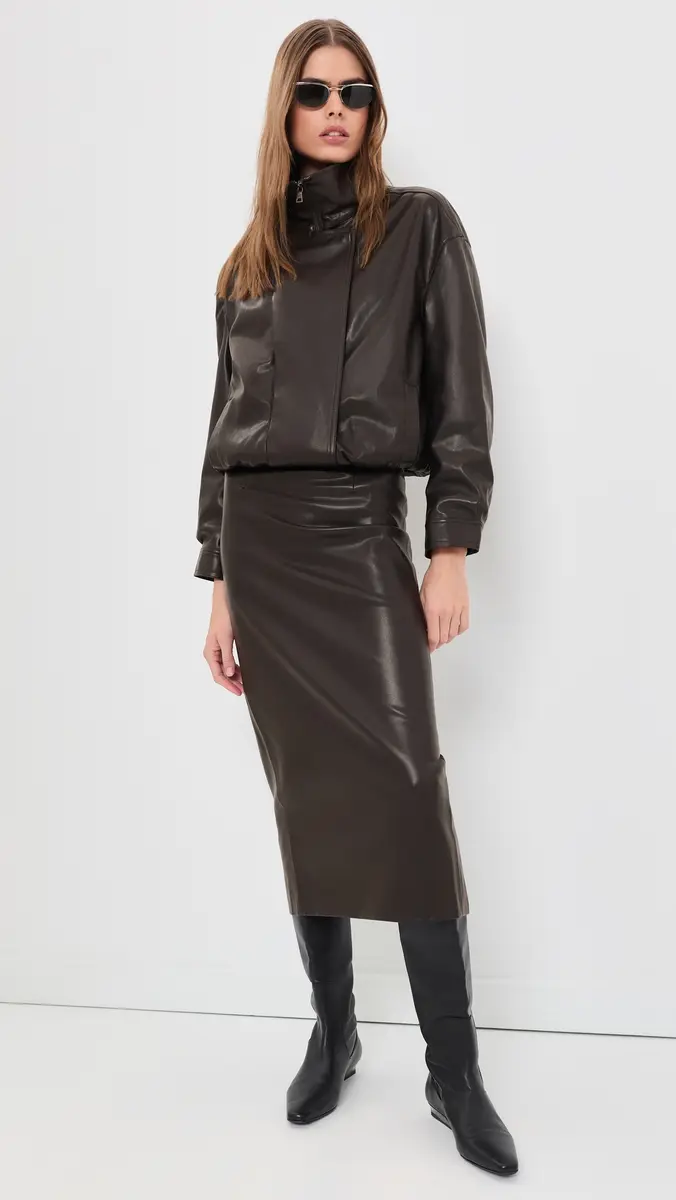 ENZA COSTA Faux Leather High Waist Curve Skirt | Thumbnail 5 ENZA COSTA Faux Leather High Waist Curve Skirt | Thumbnail 5