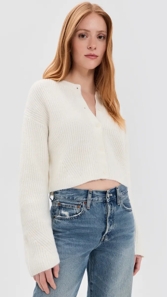 GOOD AMERICAN The Shrunken Cable Cardigan | Thumbnail 2