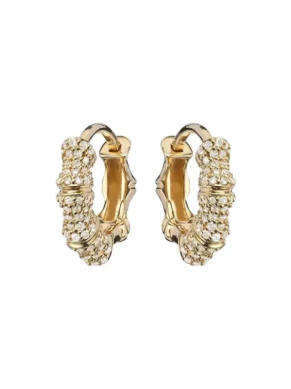 14kt gold earrings with diamonds