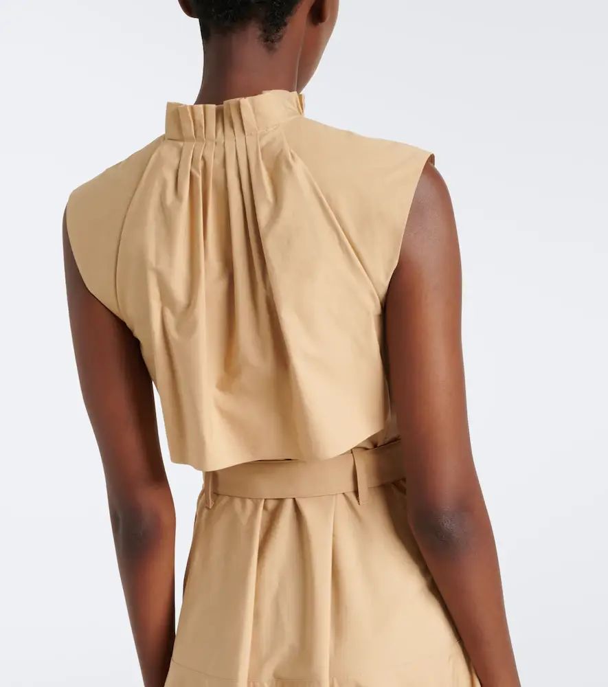 Burberry Caped cotton poplin midi dress | Thumbnail 3 Burberry Caped cotton poplin midi dress | Thumbnail 3