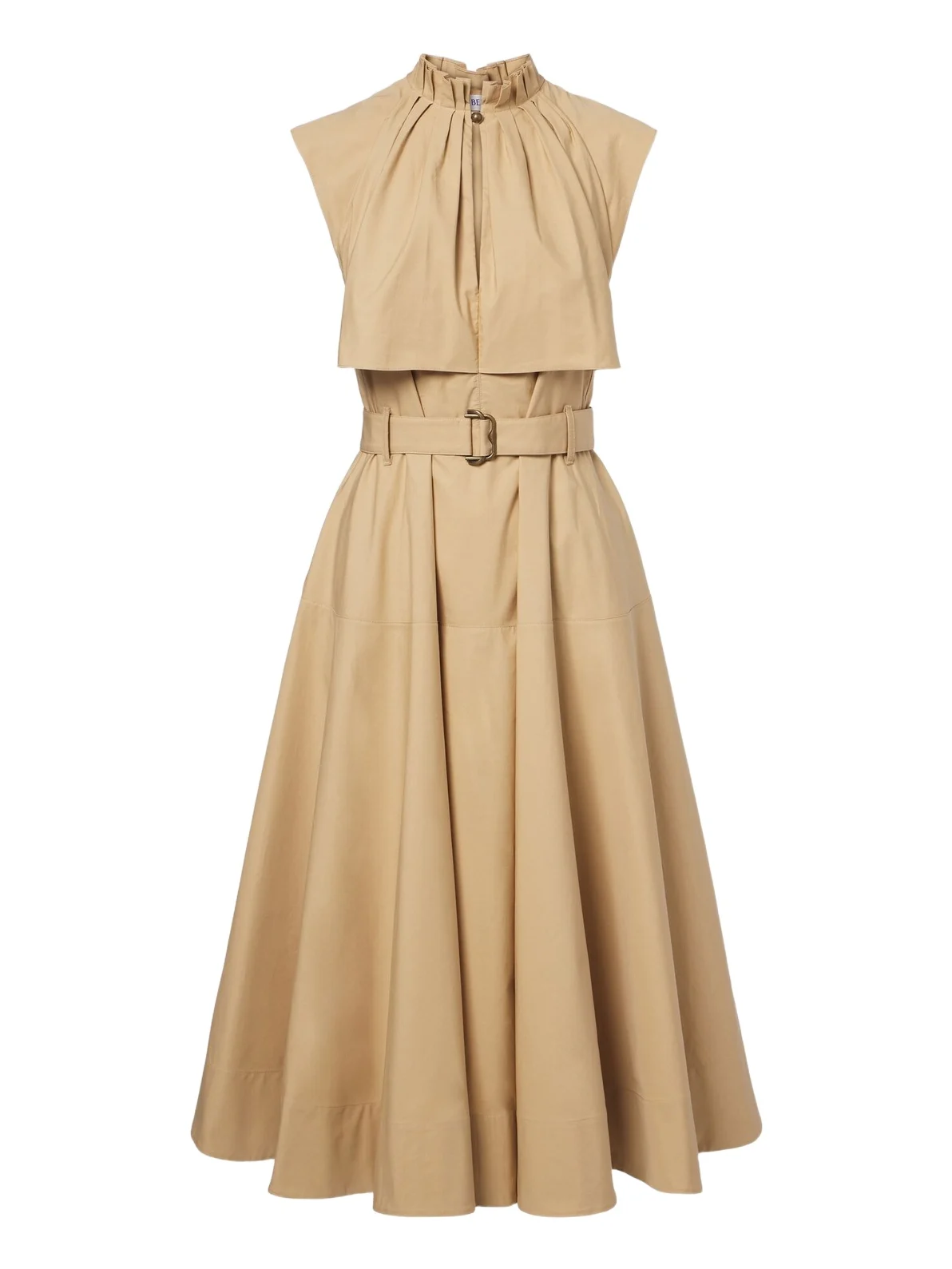 Burberry Caped cotton poplin midi dress