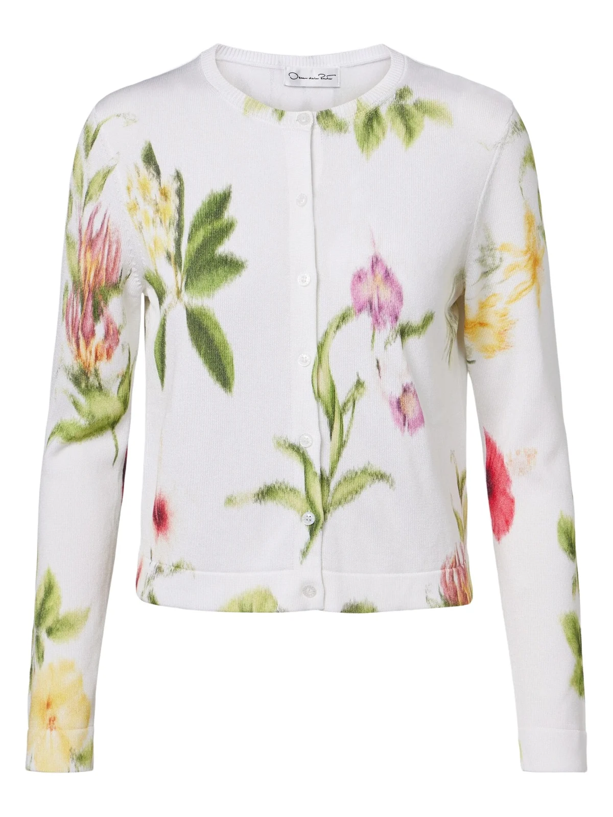 Floral jacquard cotton-blend cardigan Floral jacquard cotton-blend cardigan
