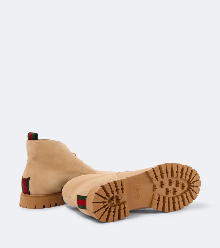 Gucci Web Stripe suede desert boots | Thumbnail 4 Gucci Web Stripe suede desert boots | Thumbnail 4