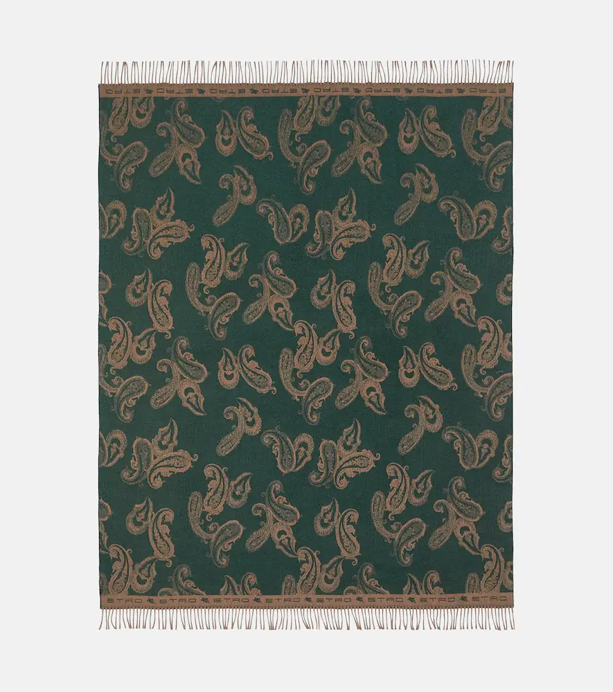 Etro Azuki fringed paisley wool throw | Thumbnail 2