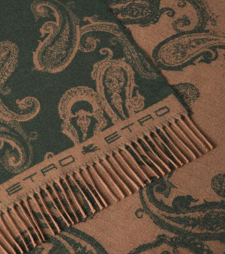 Etro Azuki fringed paisley wool throw | Thumbnail 6