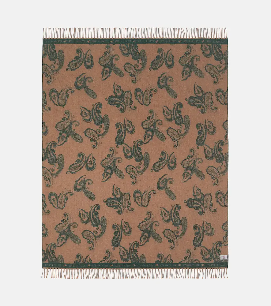 Etro Azuki fringed paisley wool throw | Thumbnail 7