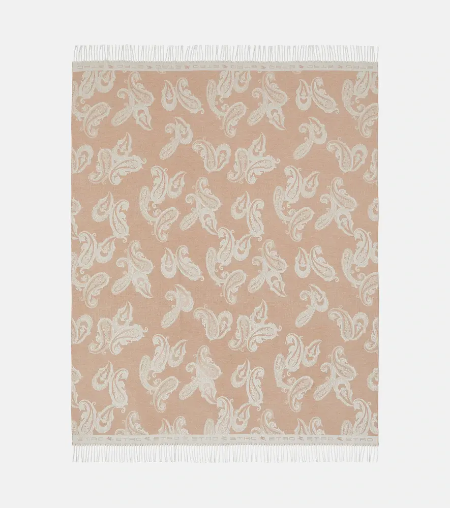 Etro Azuki fringed paisley wool throw | Thumbnail 2 Etro Azuki fringed paisley wool throw | Thumbnail 2