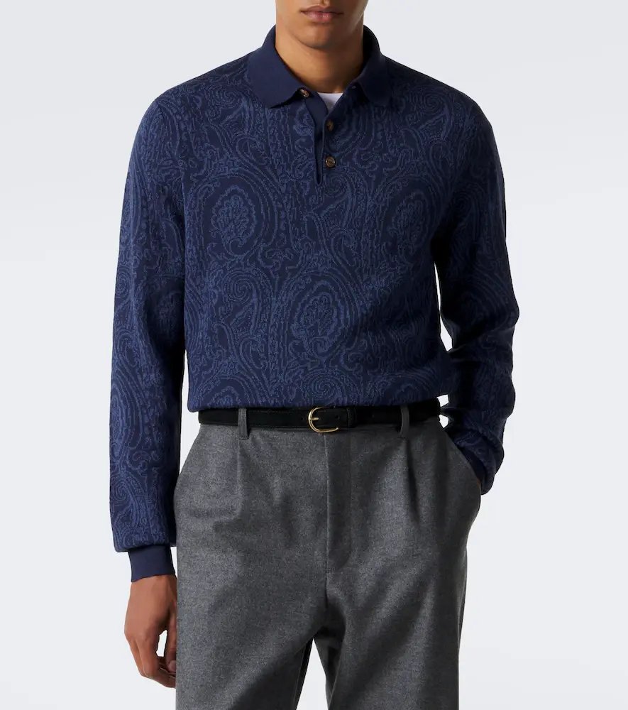 Etro Paisley wool-blend polo sweater | Thumbnail 3