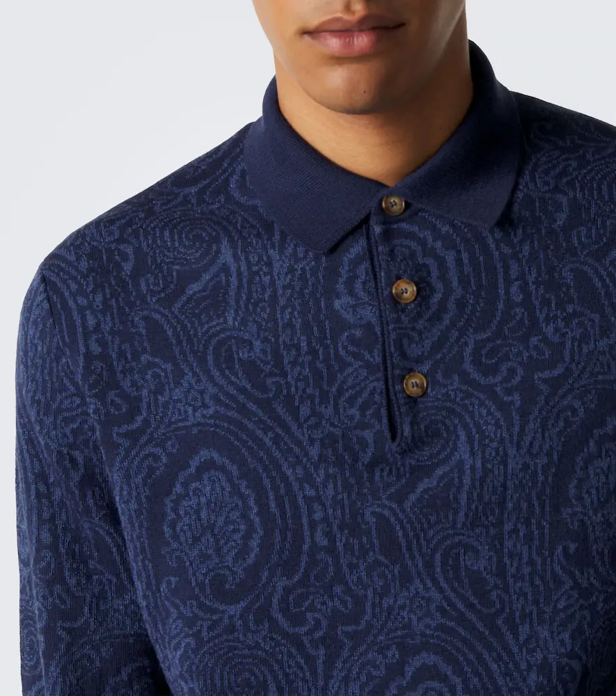 Etro Paisley wool-blend polo sweater | Thumbnail 4