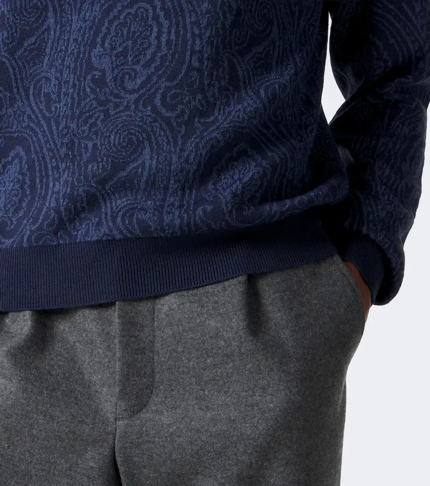Etro Paisley wool-blend polo sweater | Thumbnail 6