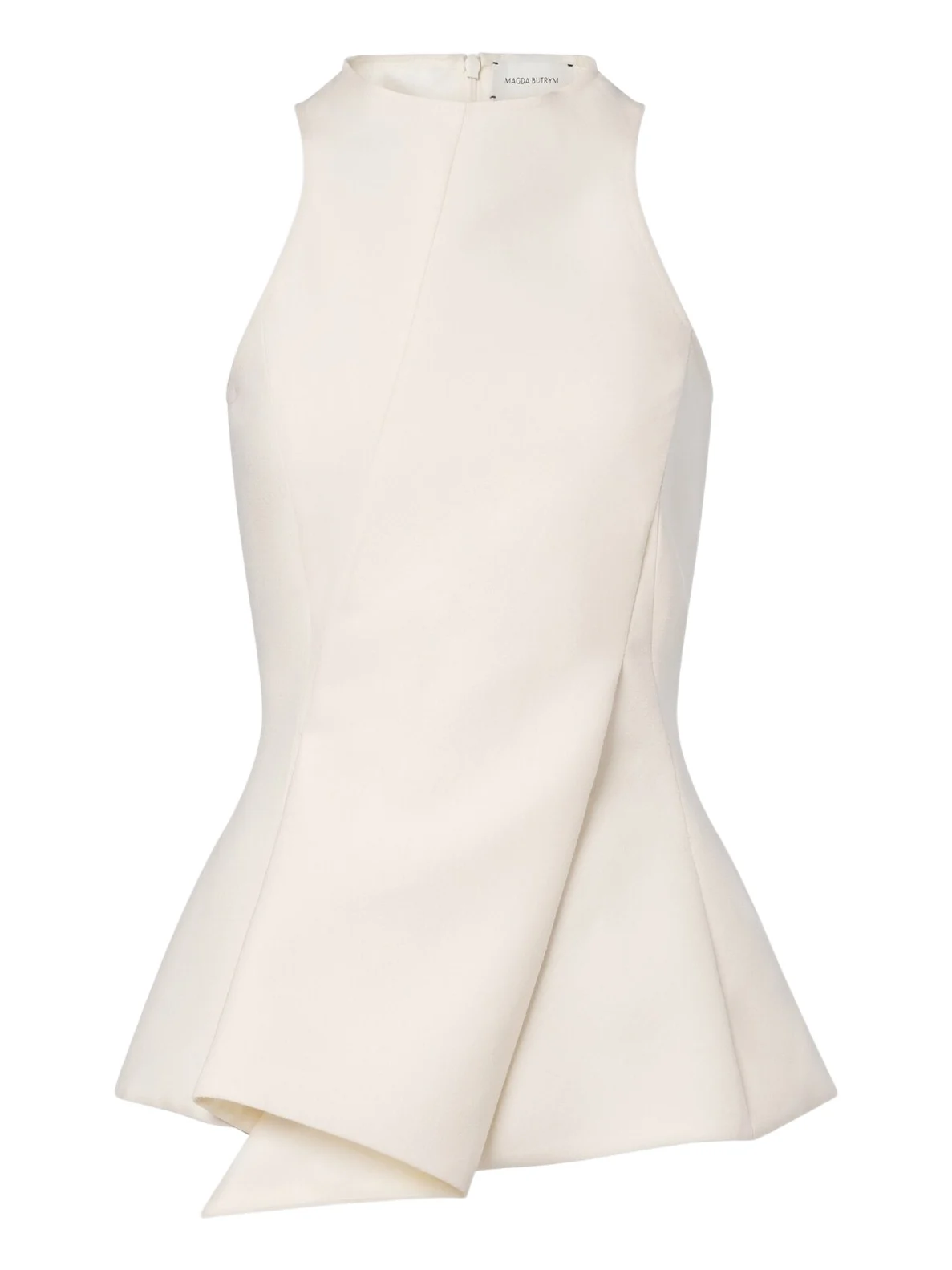 Asymmetric peplum wool-blend top Asymmetric peplum wool-blend top