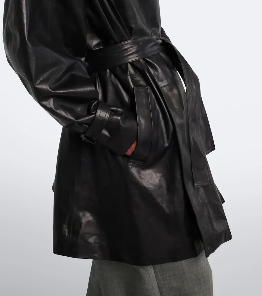 Magda Butrym Belted draped leather jacket | Thumbnail 5 Magda Butrym Belted draped leather jacket | Thumbnail 5