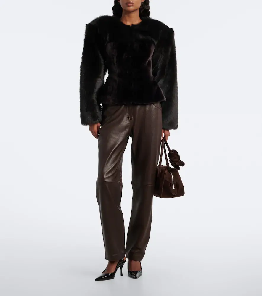Magda Butrym Peplum shearling jacket | Thumbnail 2 Magda Butrym Peplum shearling jacket | Thumbnail 2